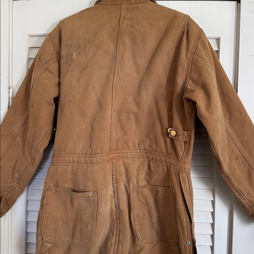 Vintage Carhartt Mens 42R Distressed Quilted Canvas Coveralls 996QZ USA Made - Picture 11 of 16
